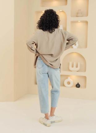 Жіночі джинси з високим притачним поясом та накладними кишенями розміри: 42 - 507 фото