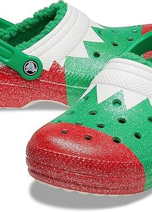 Сабо з блискітками crocs classic holiday lined , w7