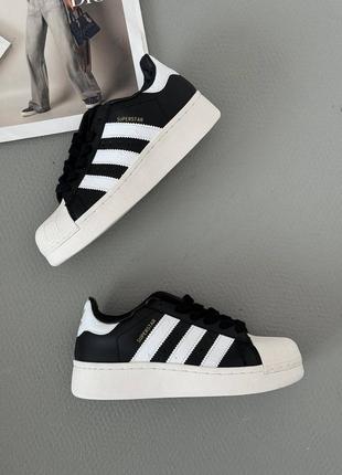 Кроссовки adidas superstar platform black white