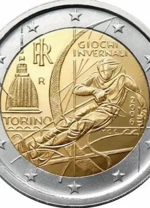 Монета италии 2 евро 2006 г. олимпиада в турине