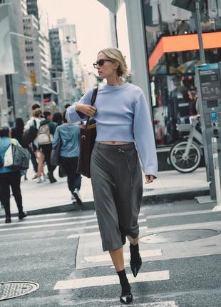 Длинная юбка серая юбка карандаш zara new