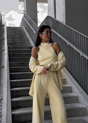 Костюм тройка ( топ+кардиган+брюки)