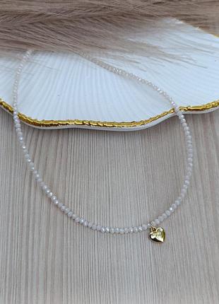 Женский чокер с подвеской сердце