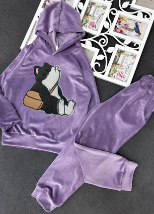 Якісний велюровий костюм, для дівчинки