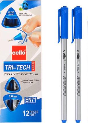 Ручка масляна "tri-tech" cello синя