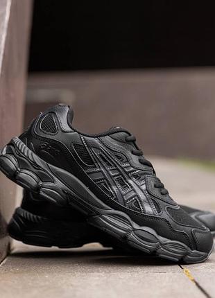 ‼️ скидка!!️ черные кроссовки в стиле asics gel-nyc black edition