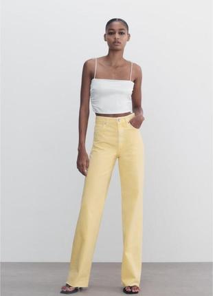 Джинси zara яскравого лимонного кольору 36