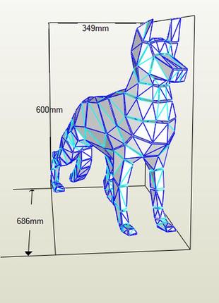 Paperkhan сборная модель фигура пазл овчарка собака пес оригами papercraft 3d фигура развивающий набор