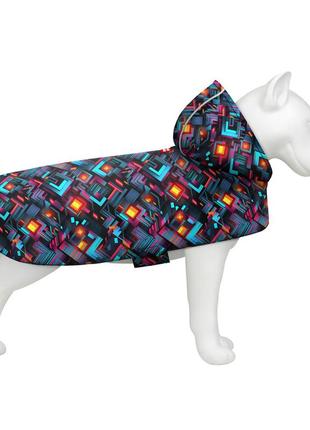 Дождевик-накидка с капюшоном для собак waudog clothes, рисунок "бесконечные миры", l, а 48-52 см, b 60-70 см, с 42-52 см
