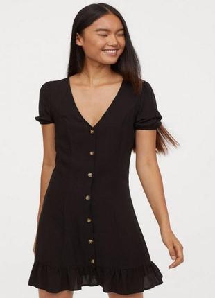 Чорна сукня на ґудзиках h&m
