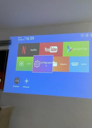 Проектор 4k android 11 smart tv домашний кинотеатр magcubic hy 300 pro (grey)