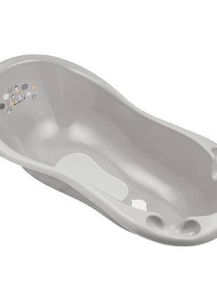 Ванна 100 см з пробкою і антиковзаючим килимком maltex zebra bathtub 100 cm with plug and anti-slip mat 6753_90 gray (сірий)