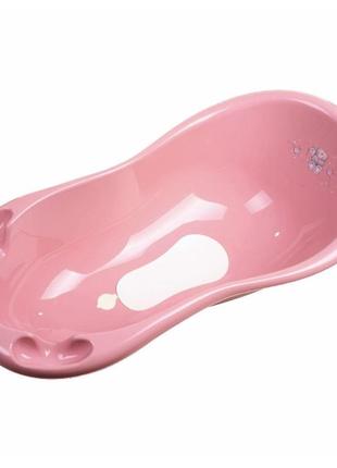 Ванна 100 см з пробкою і антиковзаючим килимком maltex bear bathtub 100 cm with plug and anti-slip mat 2138_42 pink (рожевий)