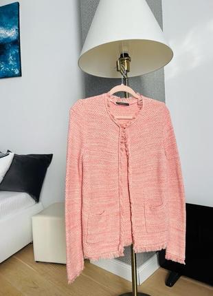 Красивый осенний кардиган esprit в стиле chanel