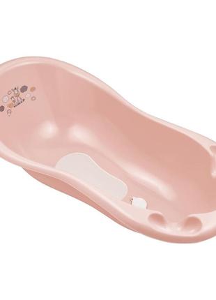 Ванна 100 см з пробкою і антиковзаючим килимком maltex zebra bathtub 100 cm with plug and anti-slip mat 6753_41 pink (рожевий)