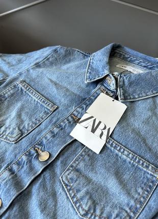 Джинсове плаття-сорочка міні zara z1975 джинсовий сарафан зара 6147/1088 фото