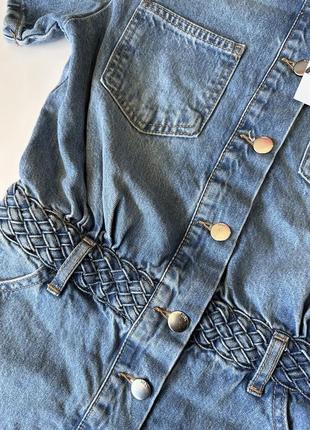 Джинсове плаття-сорочка міні zara z1975 джинсовий сарафан зара 6147/10810 фото