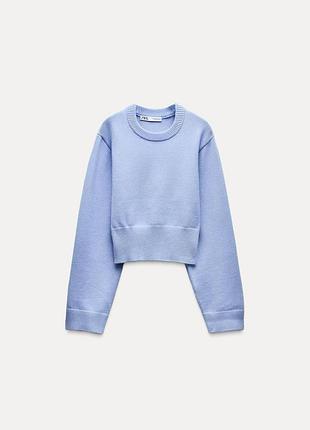 Однотонный трикотажный свитер zara new xs s m