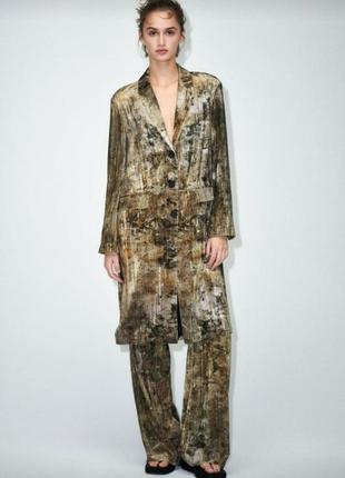 Пальто zara exclusive вельвет велюр s