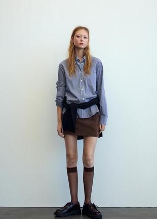 Поплиновая рубашка голубая zara new