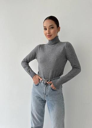 Гольф свитер женский рубчик светер осенний демисезонный на осень легкий теплый бежевый белый розовый базовый водолазка с горлом под горло