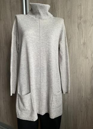 Fat face стильный свитер водолазка шерсть/кашемир в составе