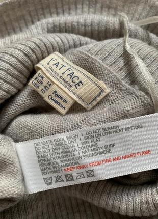 Fat face стильный свитер водолазка шерсть/кашемир в составе