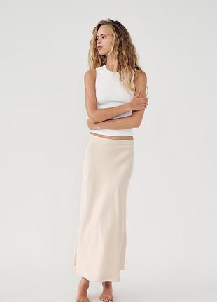 Атласная юбка zara