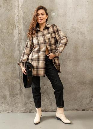 Жіноча кашемірова сорочка з спущеним плечем  розміри: 42 - 52