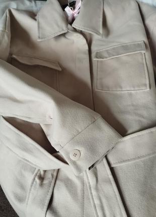 Куртка-сорочка пальто беж boohoo5 фото