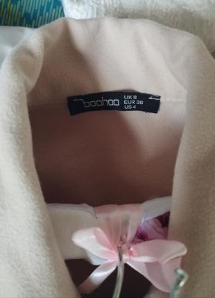 Куртка-сорочка пальто беж boohoo4 фото