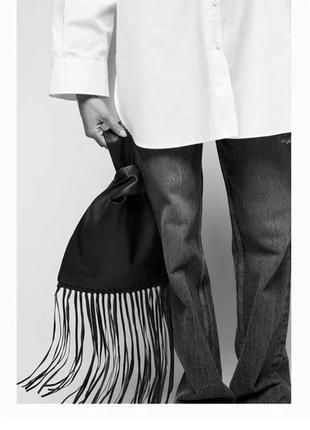 Шоколадна шкіряна сумка zara