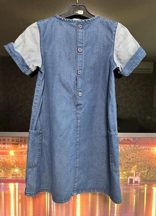 Джинсовое красивое повседневное платье 5/6 лет 4