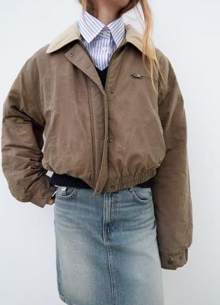 Бомбер з вощеним покриттям zara  xl, xxl