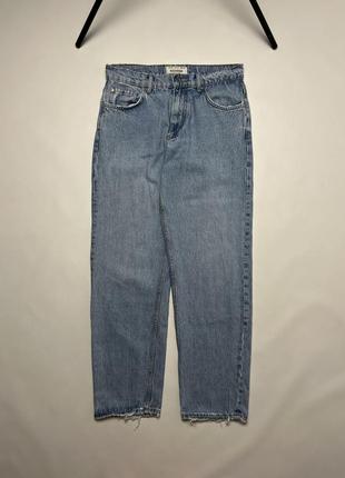 Джинси pull&bear blue distressed jeans