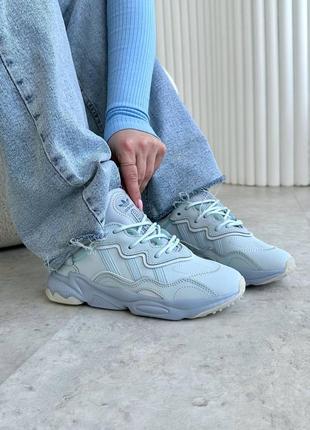 Женские кроссовки adidas ozweego / Адидас осветленного голубые спортивные, демисезонные, обувь на лето, осень, весну / женккие кроссовки