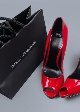 Туфли лакированные dolce&gabbana оригинал красные на каблуке louboutin