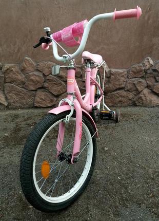 Детский велосипед для девочки розовый белый