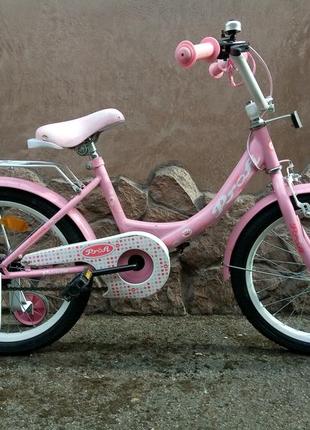 Детский велосипед для девочки розовый белый