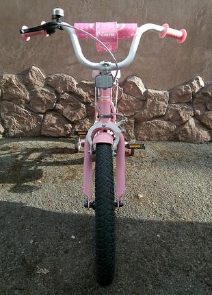 Детский велосипед для девочки розовый белый