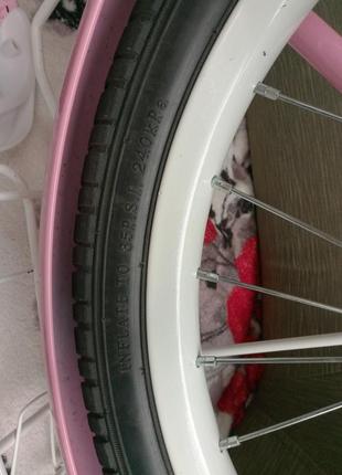 Детский велосипед для девочки розовый белый