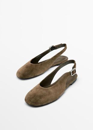 Замшевые слингбеки massimo dutti 1524/450