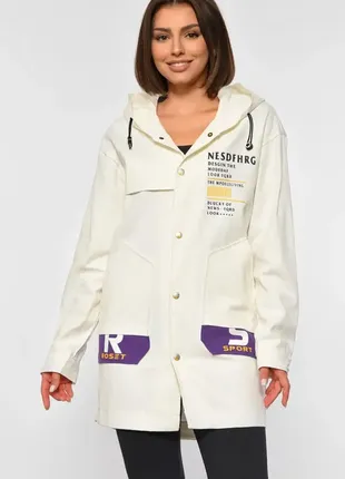 Подовжений кардиган на кнопках з принтом / з капюшоном / кофта вітрівка