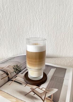 Склянка рефлена термостійка прозора скляна