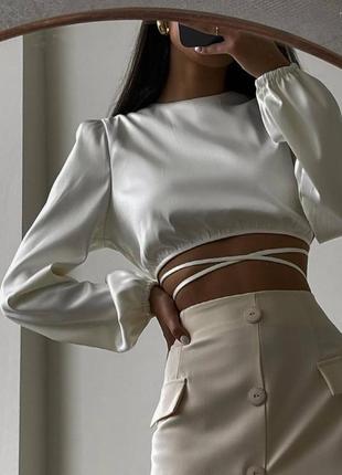 4️⃣4️⃣0️⃣грн топ на завʼязках блуза укорочена