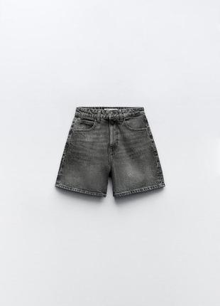 Шорти zara mom fit z1975 7223/024/802 джинсові сірі графіт