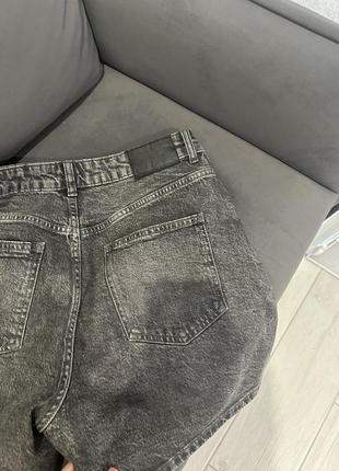 Шорты zara mom fit z1975 7223/024/802 джинсовые серые графит