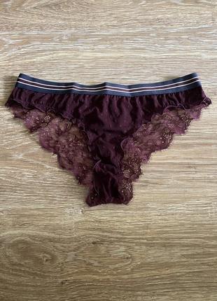 Шикарные, ажурные, трусики, в бордовом, цвете, от дорогого бренда: erbs dehmark🫶