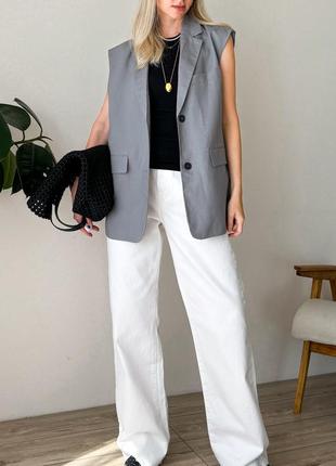 Подовжений жилет zara льон2 фото