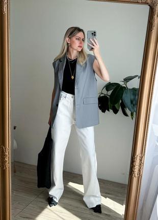 Подовжений жилет zara льон5 фото